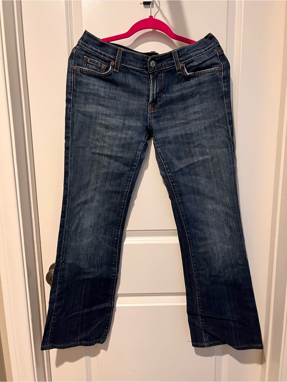 7 For All Mankind Women’s Dark Blue Stretch Bootcut Jeans